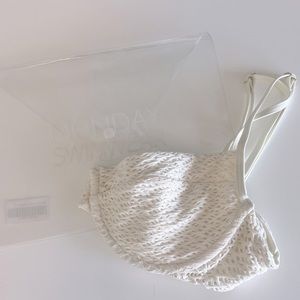 NWOT Monday Swimwear Ivory Crochet Maui Top